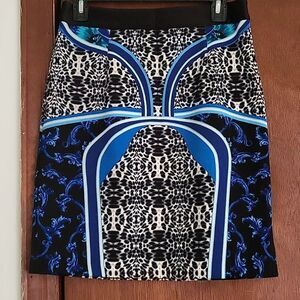 Laundry By Shelli Segal Patterned Side Slit Skirt Unlined